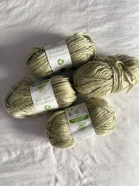 Yarn Lot - Loops & Threads Eco-Cozy Yarn Skeins - Sage Green - 600g / 4 Skeins
